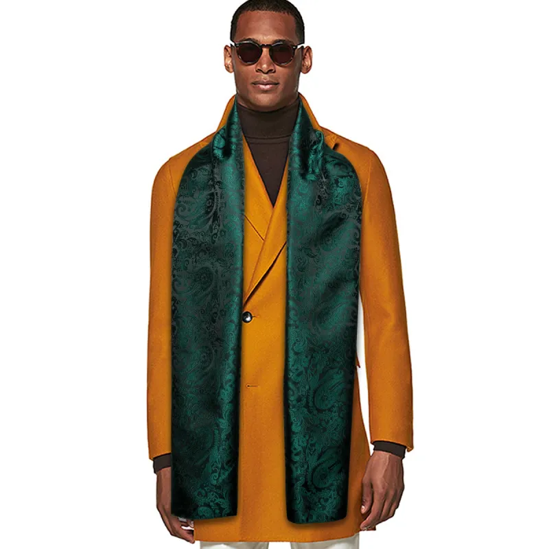 Barry Wang Silk scarf Luxury Green Floral Scarf sold by Barrywang