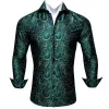 Barry. Wang Green Silk Paisley Tribal Long Sleeve Daily Slim Fit Men's Shirt sold by Barrywang