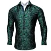 Barry. Wang Green Silk Paisley Tribal Long Sleeve Daily Slim Fit Men's Shirt sold by Barrywang