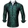 Barry. Wang Green Silk Paisley Tribal Long Sleeve Daily Slim Fit Men's Shirt sold by Barrywang