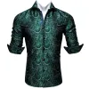 Barry. Wang Green Silk Paisley Tribal Long Sleeve Daily Slim Fit Men's Shirt sold by Barrywang