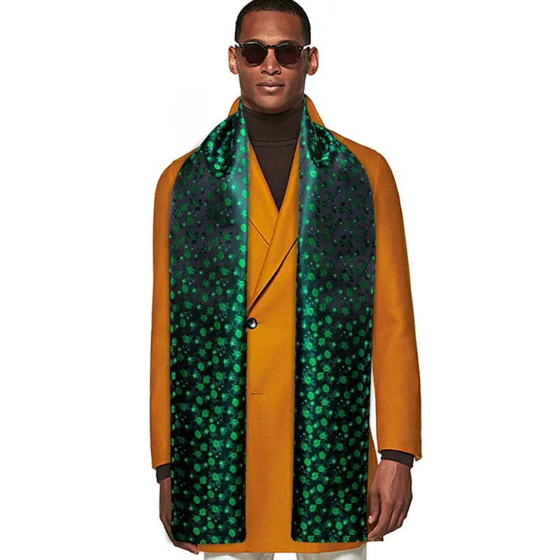 Barry Wang Silk scarf Bright Green Flower Scarf Set sold by Barrywang