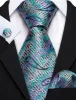 Barry Wang Shining Blue Purple Paisley Tie Handkerchief Cufflinks Set sold by Barrywang