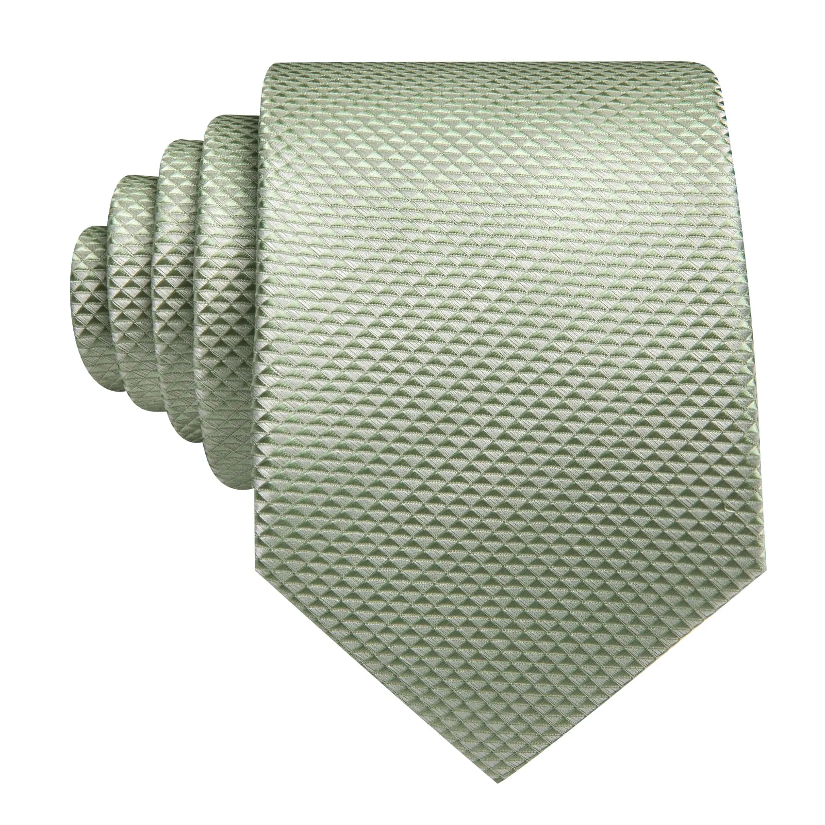 Barry. Wang Mint Green Necktie Jacquard Geometric Silk Mens Wedding Tie sold by Barrywang product image thumbnail 3