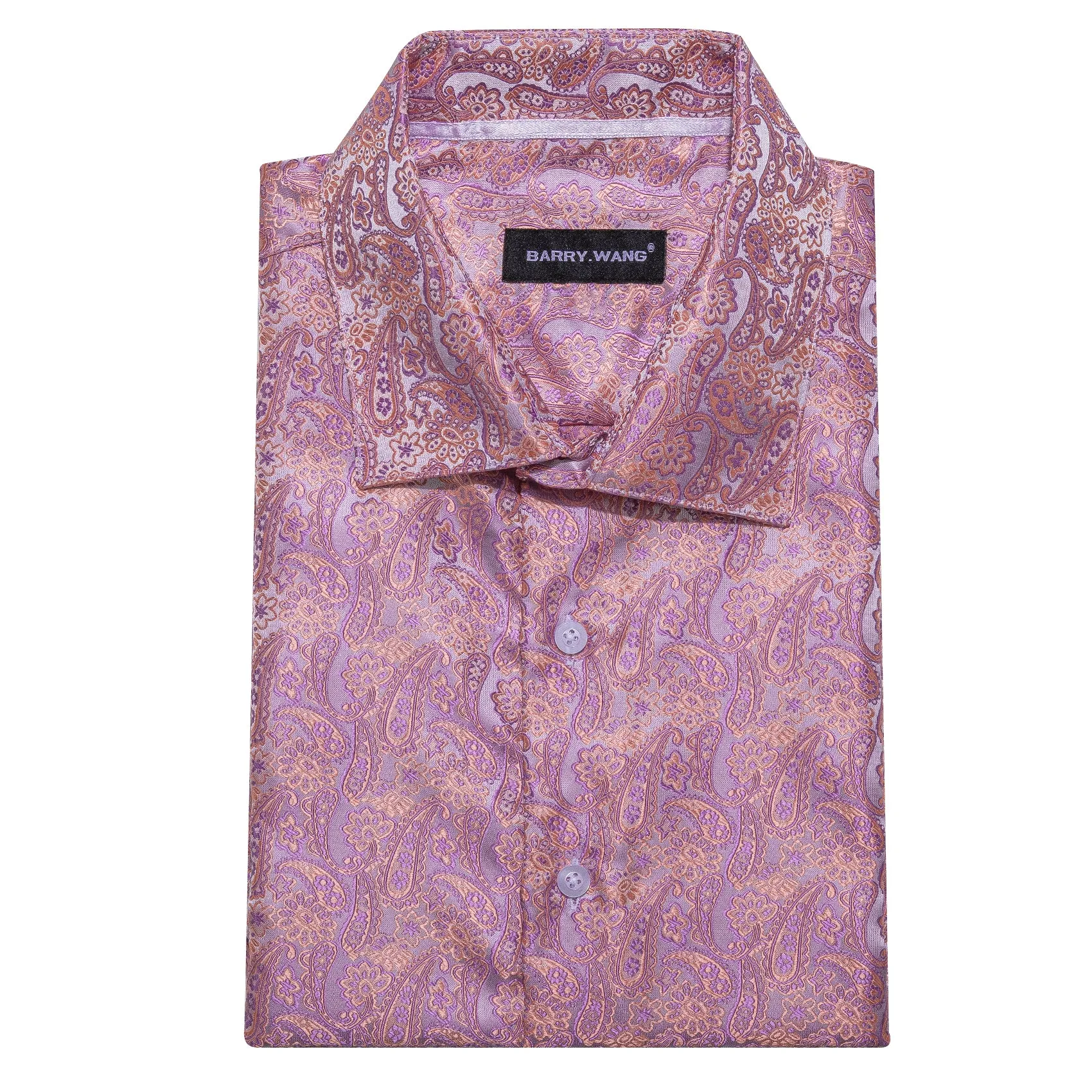 Barry. Wang Light Pink Shirts Paisley Silk Men's Office Dress Shirt sold by Barrywang product image thumbnail 5