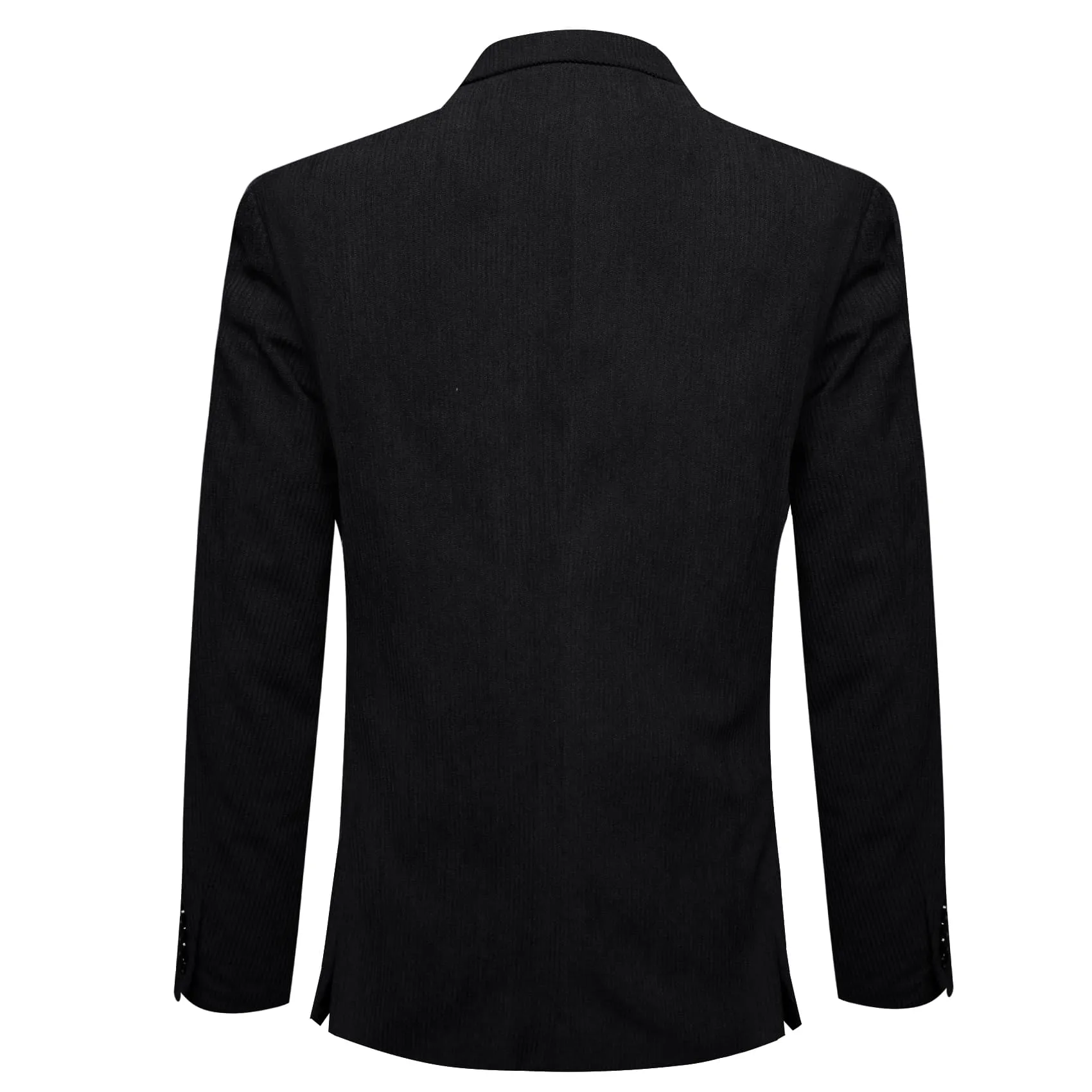 Barry. Wang Black Wedding Suit Solid Mens Notched Lapel Corduroy Top sold by Barrywang product image thumbnail 2