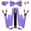 Purple Solid Y Back Adjustable Bow Tie Suspenders Set sold by Barrywang