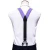 Purple Solid Y Back Adjustable Bow Tie Suspenders Set sold by Barrywang