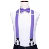 Purple Solid Y Back Adjustable Bow Tie Suspenders Set sold by Barrywang