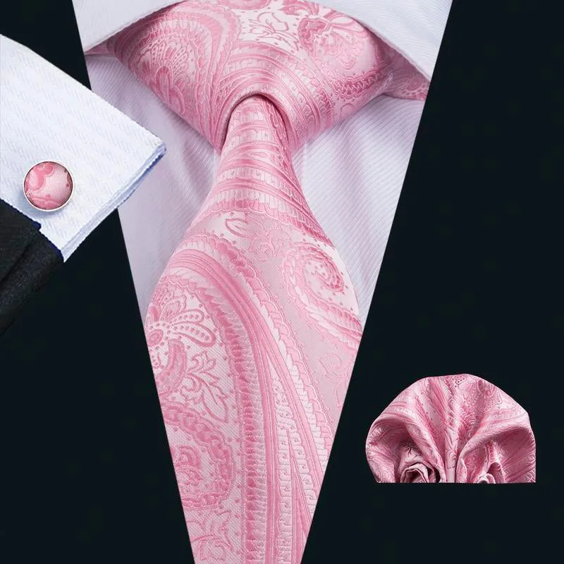 Barry. Wang Pink Paisley Tie Hanky Cufflinks Gift Box Set sold by Barrywang product image thumbnail 3