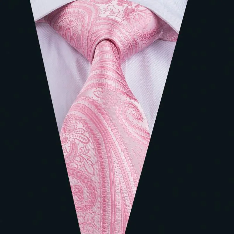 Barry. Wang Pink Paisley Tie Hanky Cufflinks Gift Box Set sold by Barrywang product image thumbnail 4