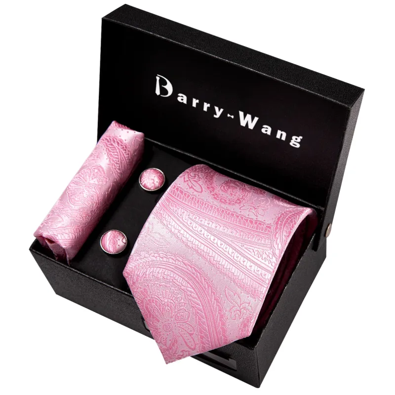 Barry. Wang Pink Paisley Tie Hanky Cufflinks Gift Box Set sold by Barrywang