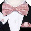 Pink Paisley Silk Bow Tie Hanky Cufflinks Set sold by Barrywang