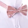 Pink Paisley Silk Bow Tie Hanky Cufflinks Set sold by Barrywang