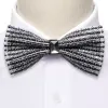 Barry. Wang Shining Black White Rhinestones Pre-tied Bowties Fashion For Wedding Party sold by Barrywang