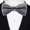 Barry. Wang Shining Black White Rhinestones Pre-tied Bowties Fashion For Wedding Party sold by Barrywang