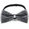 Barry. Wang Shining Black White Rhinestones Pre-tied Bowties Fashion For Wedding Party sold by Barrywang