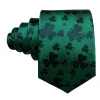 Barry Wang Green Clover Silk Tie Handkerchief Cufflinks Set sold by Barrywang