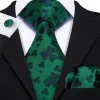 Barry Wang Green Clover Silk Tie Handkerchief Cufflinks Set sold by Barrywang