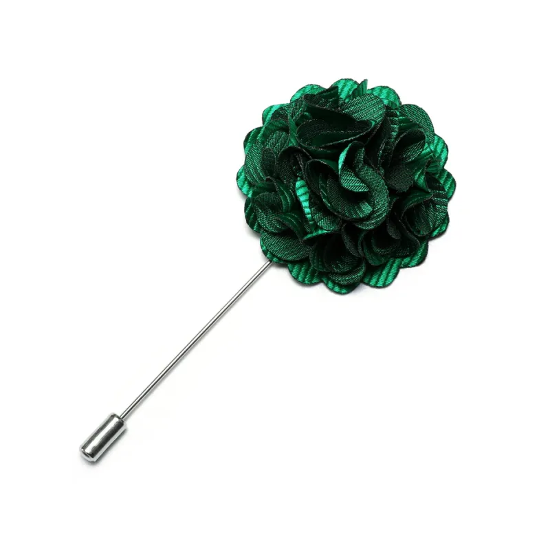 Barry.wang Men's Tie Accessories Luxury Green Flower Lapel Pin sold by Barrywang