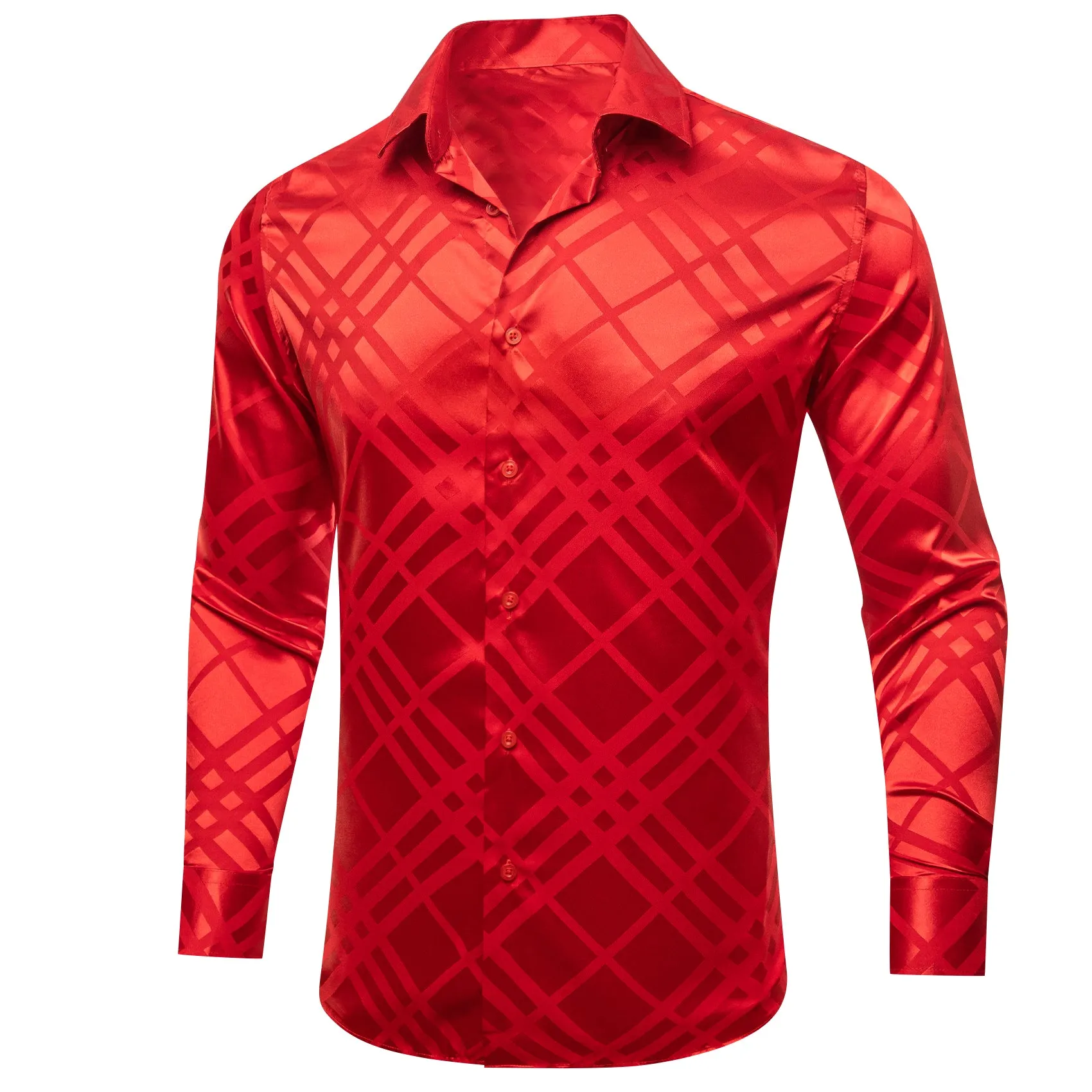 Barry.wang Red Striped Silk Men's Shirt sold by Barrywang product image thumbnail 2