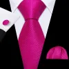 Barry Wang Rose Red Pink Solid Silk Tie Pocket Square Cufflinks Set sold by Barrywang