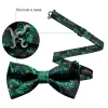 Christmas Green Xmas Tree Pre Tied Bow Tie Hanky Cufflinks Set sold by Barrywang