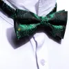Christmas Green Xmas Tree Pre Tied Bow Tie Hanky Cufflinks Set sold by Barrywang