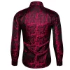 Barry.wang Button Down Shirt Red Black Floral Dress Silk Shirt for Men sold by Barrywang