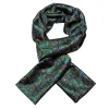 Barry Wang Silk scarf Teal Blue Brown Paisley Scarf sold by Barrywang