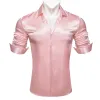 Barry.wang Fashion Pink Solid Silk Shirt sold by Barrywang