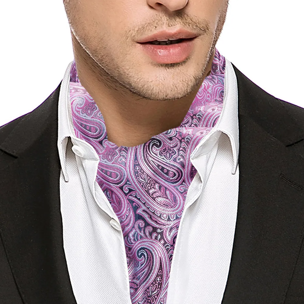 Pink Paisley Ascot Handkerchief Cufflinks sold by Barrywang product image thumbnail 2