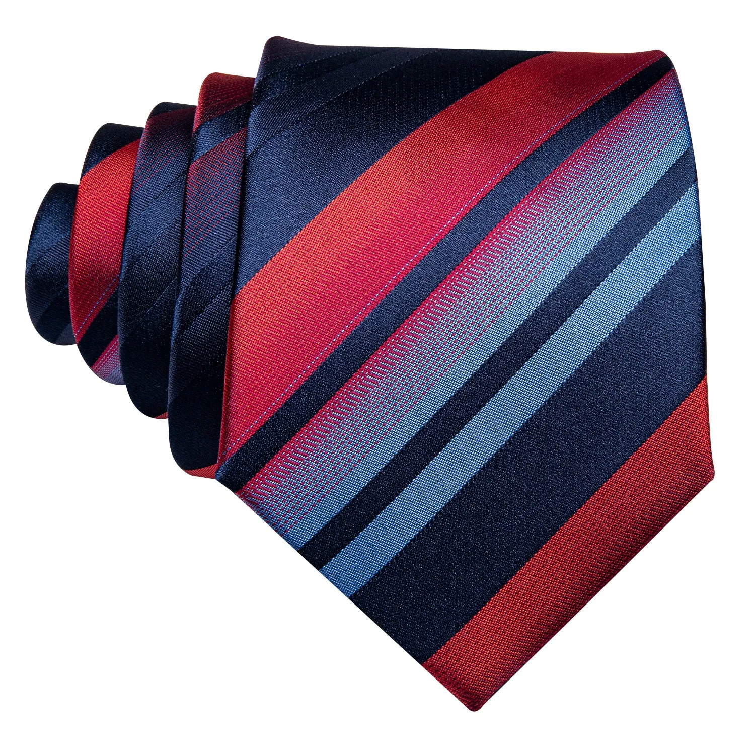 Barry Wang Necktie Blue Red Gradient Stripe Tie Hanky Cufflinks Set sold by Barrywang product image thumbnail 5