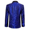 Barry.wang Men's Suit Cobalt Blue Floral Silk Shawl Collar Suit Jacket sold by Barrywang