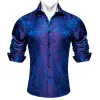 Barry Wang Blue Purple Top Paisley Silk Men's Long Sleeve Shirt sold by Barrywang
