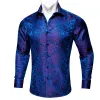 Barry Wang Blue Purple Top Paisley Silk Men's Long Sleeve Shirt sold by Barrywang
