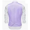 Barry. Wang Vest for Men Thistle Solid V-Neck Button Silk Wedding Waistcoat sold by Barrywang