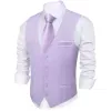 Barry. Wang Vest for Men Thistle Solid V-Neck Button Silk Wedding Waistcoat sold by Barrywang