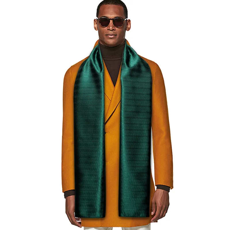 Barry Wang Silk scarf Luxury Green Plaid Scarf sold by Barrywang