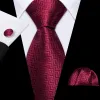 Barry. Wang Men Tie Dark Red Ripple Silk Tie Handkerchief Cufflinks Set sold by Barrywang