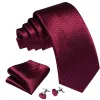 Barry. Wang Men Tie Dark Red Ripple Silk Tie Handkerchief Cufflinks Set sold by Barrywang