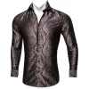 Barry Wang Brown Black Silk Tribal Long Sleeve Daily Tops Men's Shirt sold by Barrywang