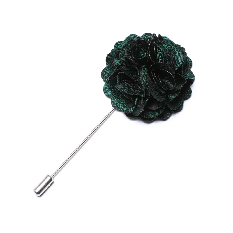 Barry Wang Wedding Brooch for Men's Suit Luxury Green Flower Brooch sold by Barrywang