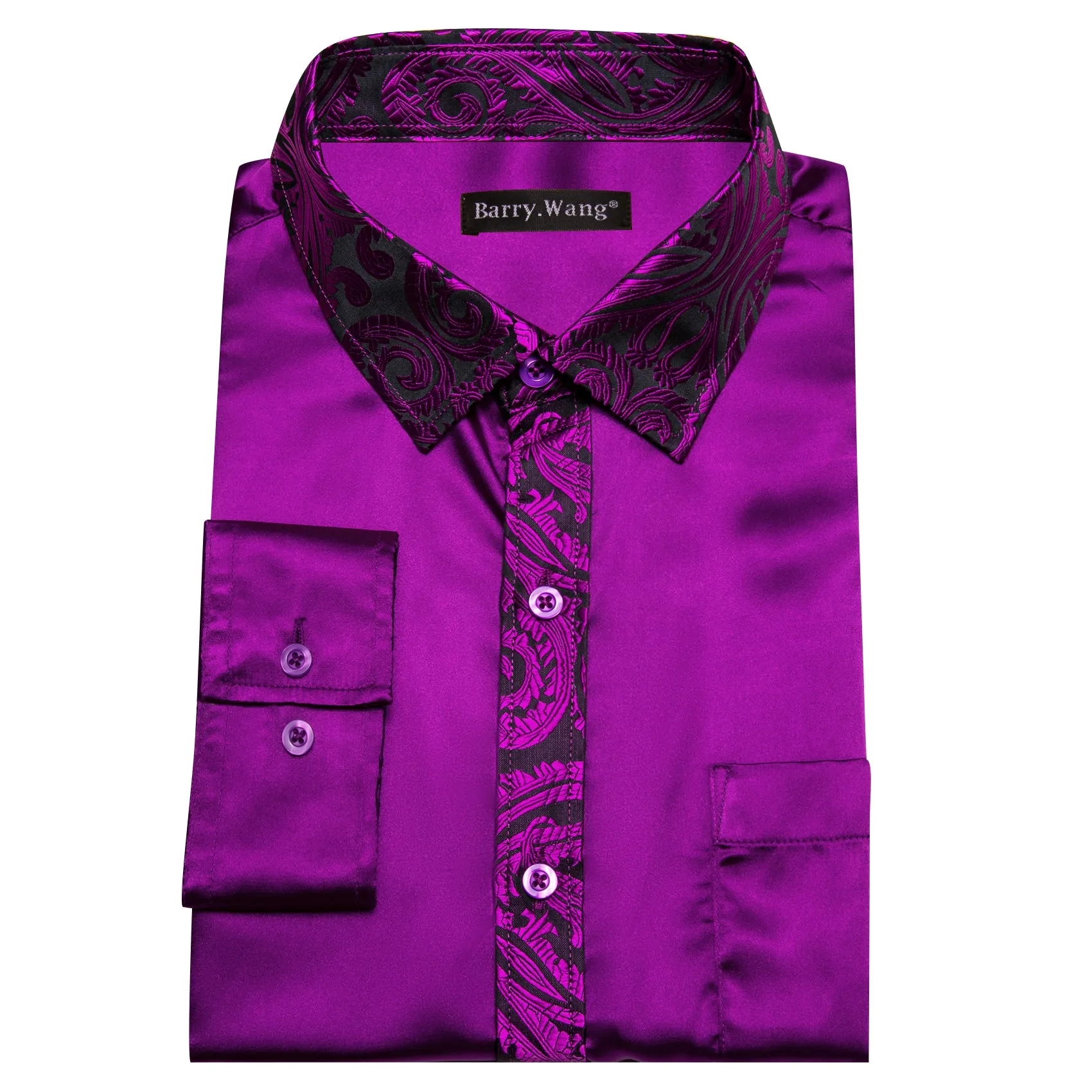 Barry.wang Purple Splicing Men Business Shirt sold by Barrywang product image thumbnail 3