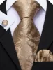 Barry. Wang Brown Floral Silk 63 Inches Men's Tie Hanky Cufflinks Set sold by Barrywang
