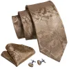 Barry. Wang Brown Floral Silk 63 Inches Men's Tie Hanky Cufflinks Set sold by Barrywang