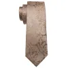 Barry. Wang Brown Floral Silk 63 Inches Men's Tie Hanky Cufflinks Set sold by Barrywang
