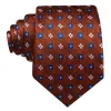 Barry. Wang Tie Brown Jacquard White Blue Floral Necktie Hanky Cufflinks Set sold by Barrywang