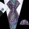 Barry Wang Pink Purple Paisley Silk Tie Hanky Cufflinks Set sold by Barrywang