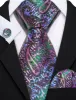 Barry Wang Pink Purple Paisley Silk Tie Hanky Cufflinks Set sold by Barrywang